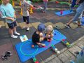 Специализирани двигателни дейности, проведени в двора за спортни дейности на детската градина, под ръководството на Юмгюл Хюсеинова-ерготерапевт - малка снимка